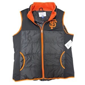 San‎ Francisco Giants 4Her Puffer Vest XL Black Orange MLB Genuine Merch